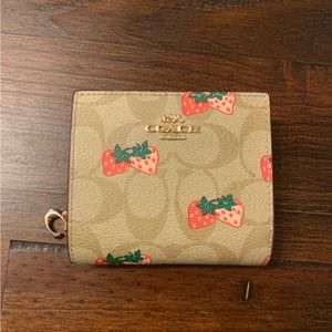Coach strawberry canvas wallet